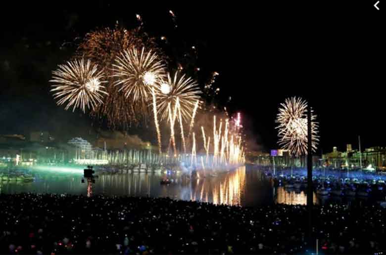 Feu d'artifice sur le vieux port